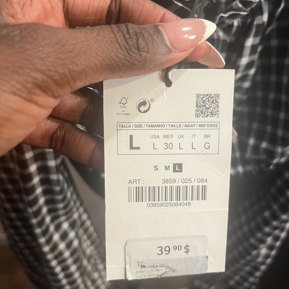NWT Zara Gingham checkered top - Picture 6 of 6